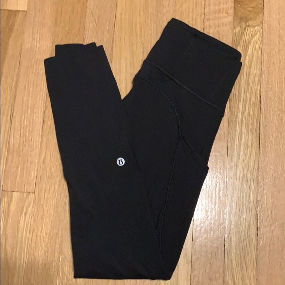 black lululemon fast and free leggings